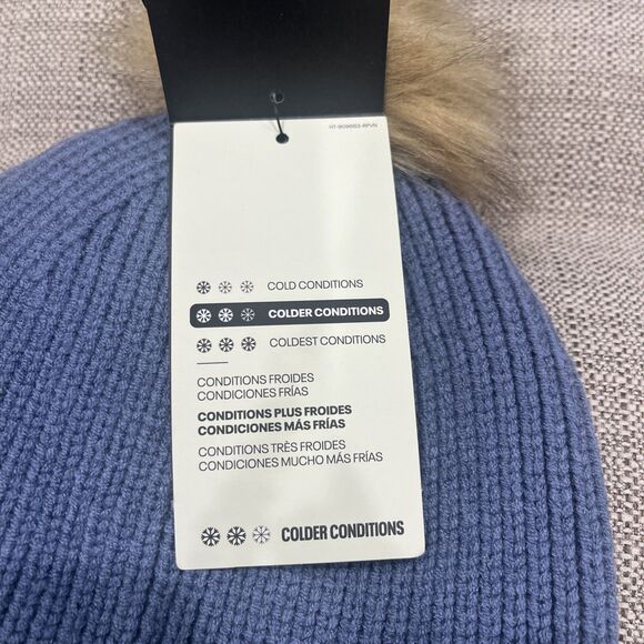 NWT Under Armour Women's Blue Pom Winter Ribbed Hat One Size Fits Most Beanie - Picture 4 of 5
